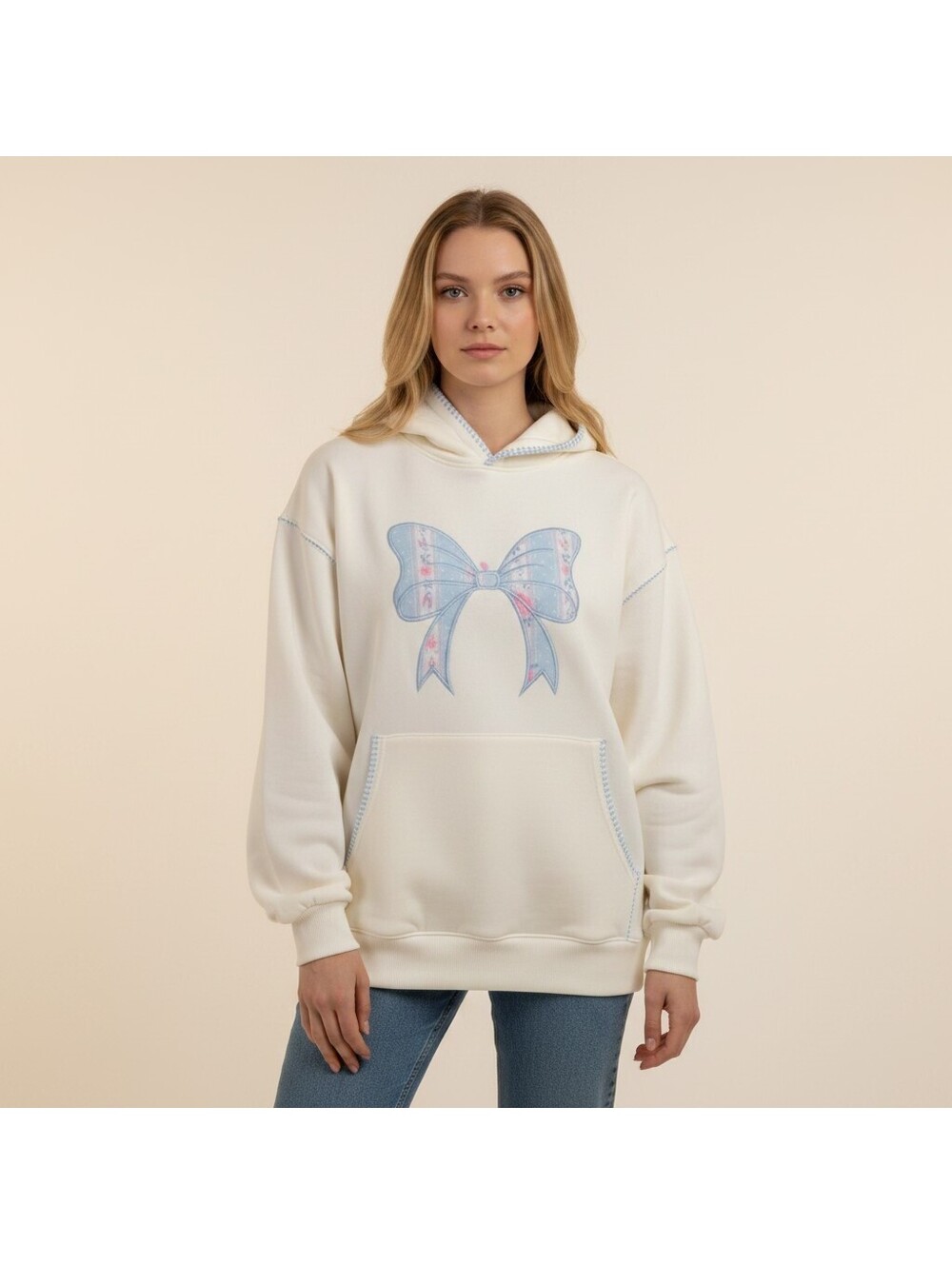 AS Revival Hoodie Women S Small White Graphic Print Long Sleeve Hooded Pockets